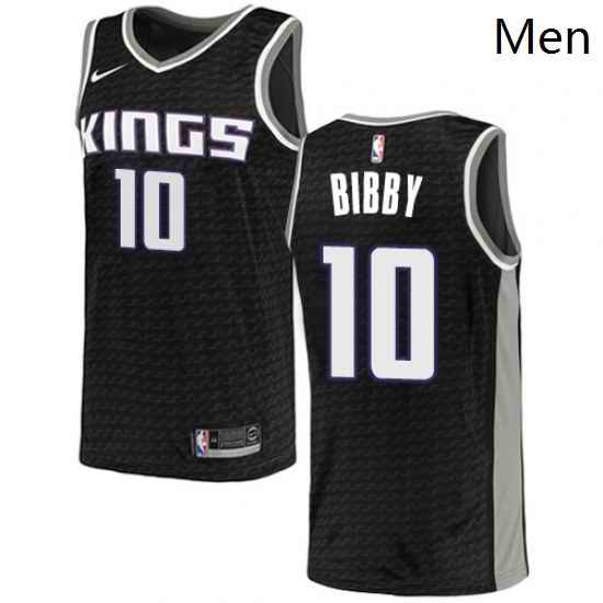 Mens Nike Sacramento Kings 10 Mike Bibby Authentic Black NBA Jersey Statement Edition